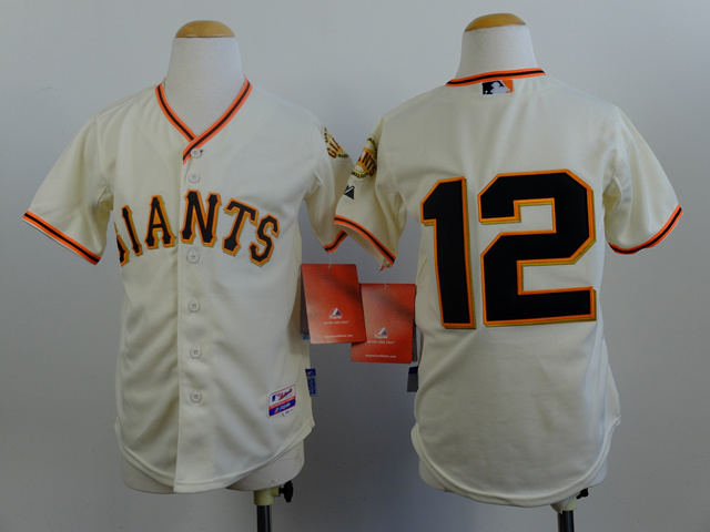 Youth San Francisco Giants #12 Panik Cream MLB Jerseys
